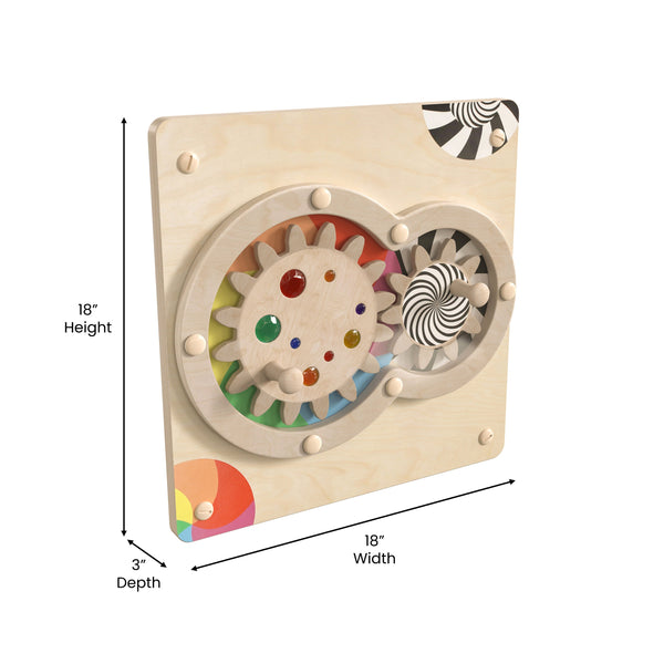 Commercial Grade STEAM Wall Wooden Turning Gears Accessory Board - Multicolor