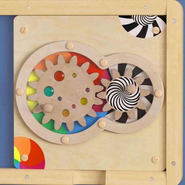 Commercial Grade STEAM Wall Wooden Turning Gears Accessory Board - Multicolor