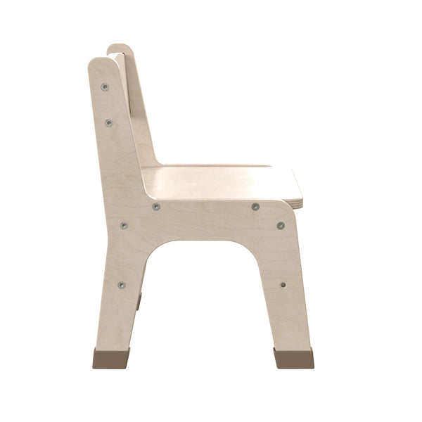 Commercial Grade 10 Inch Natural Wood Classroom Chairs with Carry Handle-2 Pack
