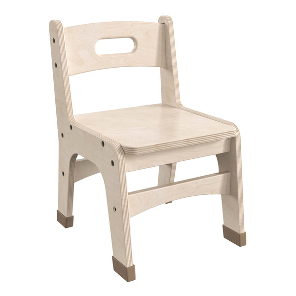Commercial Grade 10 Inch Natural Wood Classroom Chairs with Carry Handle-2 Pack