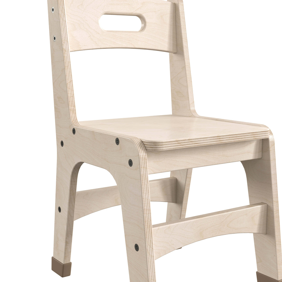 Commercial Grade 11.5inch Natural Wood Classroom Chairs with Carry Handle-2 Pack