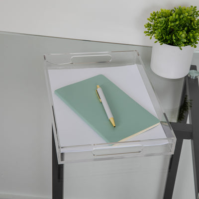 Brody Acrylic Letter Tray Office Desktop Organizer with Handles - View 2