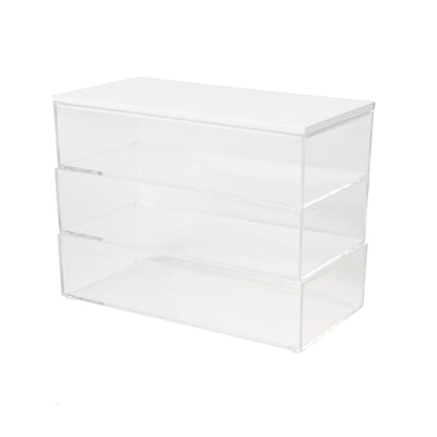 Brody Clear Plastic Storage Organizer Bins with Lid for Home Office, Kitchen, or Bathroom