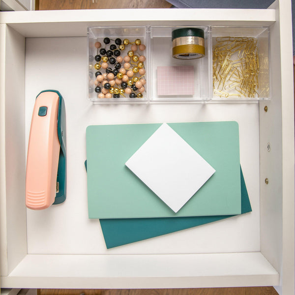 Clear/White |#| Premium Clear Plastic Storage Bins with White MDF Lid-3.75"x3"