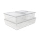 Premium Clear Plastic Storage Bins with Lids-2-SM/1-MED/1-LG