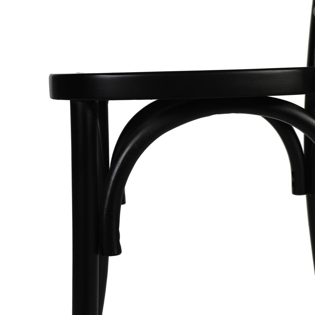 Black |#| Commercial Solid Wood Stackable Dining Chair with Intricate Back Detail in Black