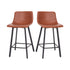 Caleb Modern Armless 24 Inch Counter Height Stools Commercial Grade with Footrests and Matte Metal Frames, Set of 2