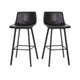 Black LeatherSoft |#| Set of 2 Commercial Indoor Armless Iron Barstools - Black LeatherSoft