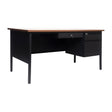 Cambridge Commercial Grade Single Pedestal Desk with Locking Drawers and Metal Frame