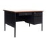 Cambridge Commercial Grade Single Pedestal Desk with Locking Drawers and Metal Frame