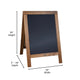 Torched Brown,30inchH x 20inchW |#| Indoor/Outdoor 30x20 Freestanding Torched Brown Wood A-Frame Magnetic Chalkboard