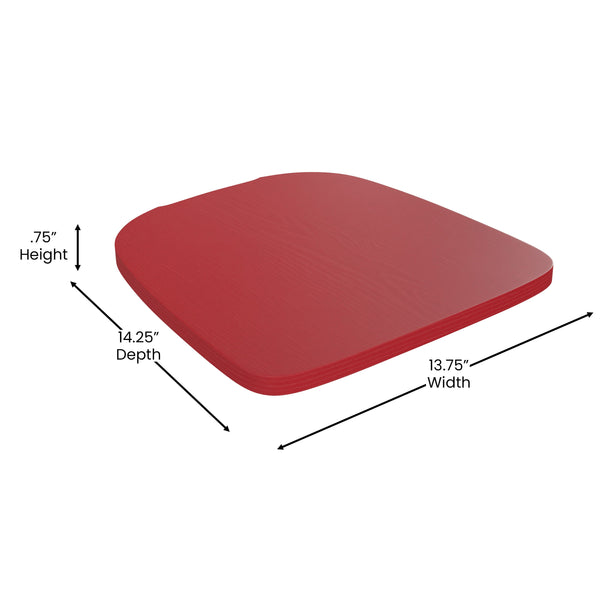 Kelly Red/Red |#| All-Weather Bar Height Stool with Poly Resin Seat - Kelly Red/Red