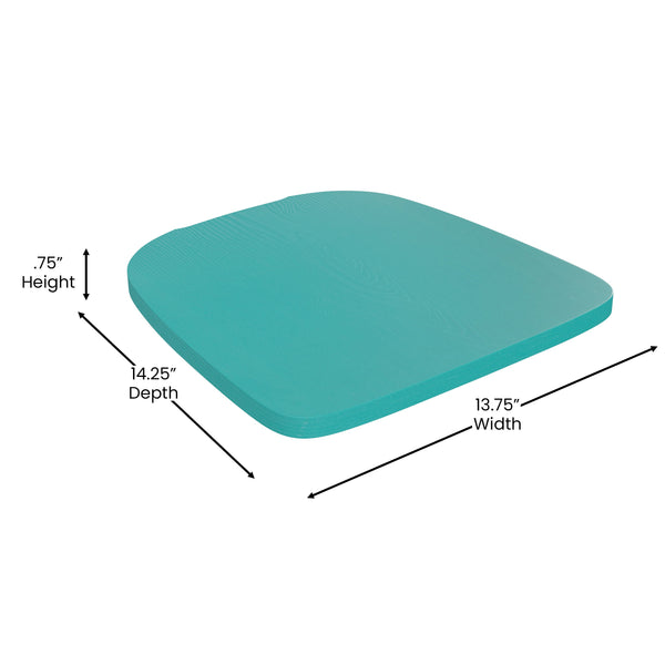 Mint Green/Mint Green |#| All-Weather Bar Height Stool with Poly Resin Seat - Mint Green