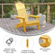 Yellow |#| All-Weather Poly Resin Folding Adirondack Chair in Yellow - Patio Chair