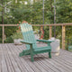 Sea Foam |#| All-Weather Poly Resin Folding Adirondack Chair in Sea Foam - Patio Chair