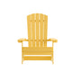 Yellow |#| All-Weather Poly Resin Folding Adirondack Chair in Yellow - Patio Chair