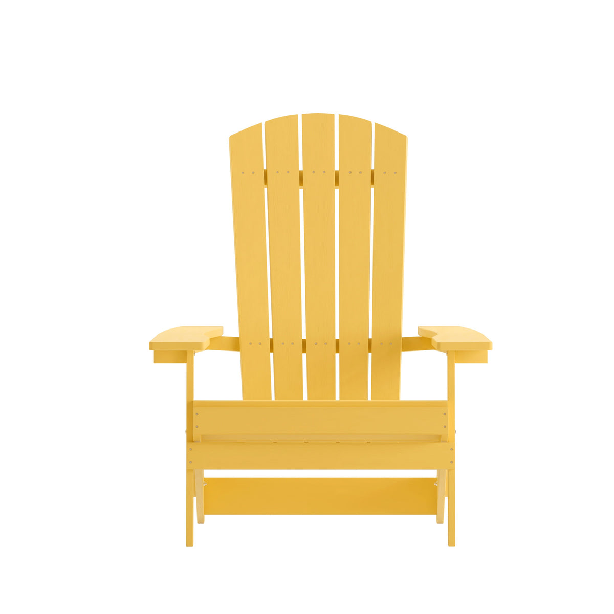 Yellow |#| All-Weather Poly Resin Folding Adirondack Chair in Yellow - Patio Chair