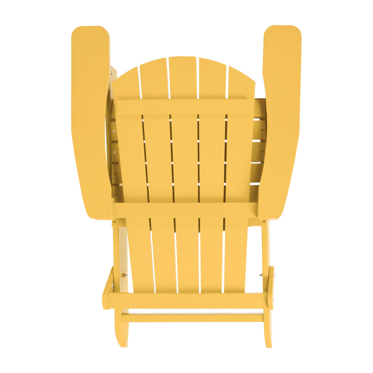 Yellow |#| All-Weather Poly Resin Folding Adirondack Chair in Yellow - Patio Chair