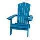 Blue |#| All-Weather Poly Resin Folding Adirondack Chair in Blue - Patio Chair