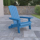 Blue |#| All-Weather Poly Resin Folding Adirondack Chair in Blue - Patio Chair