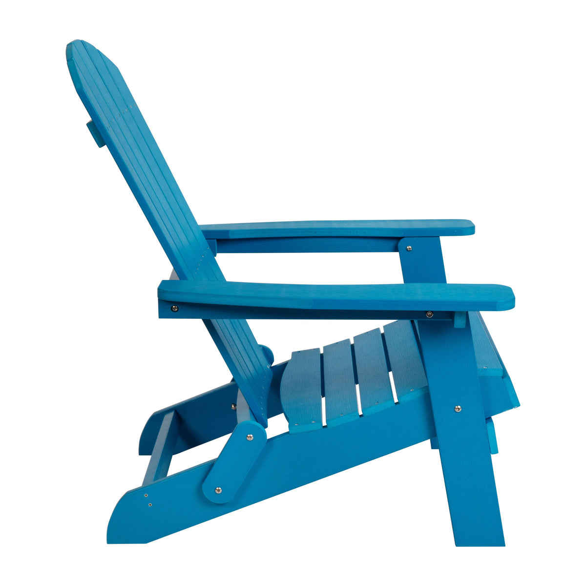 Blue |#| All-Weather Poly Resin Folding Adirondack Chair in Blue - Patio Chair