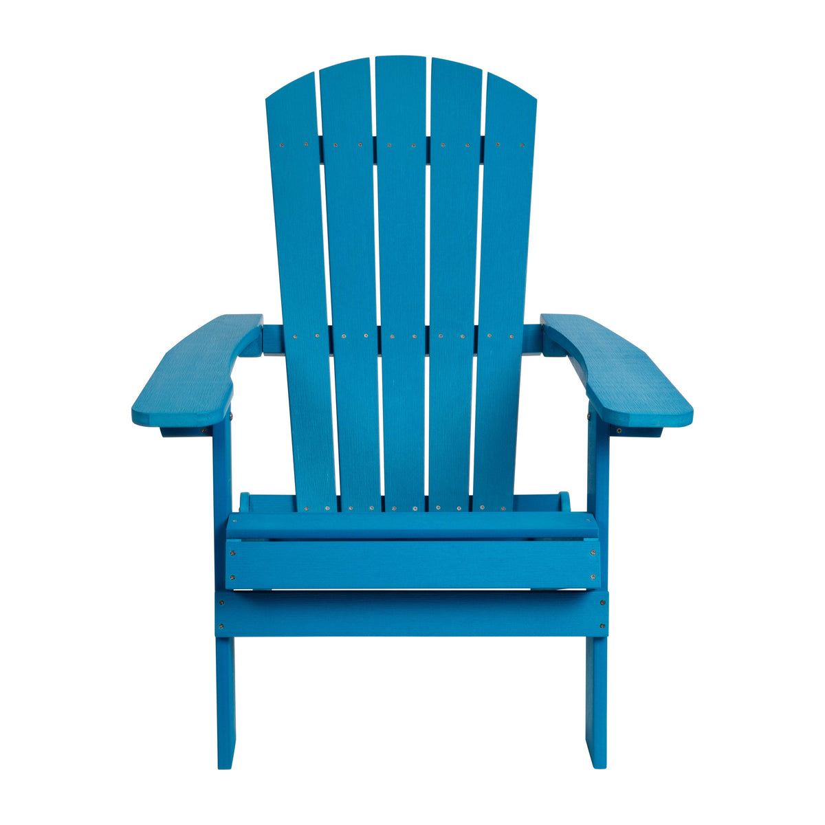 Blue |#| All-Weather Poly Resin Folding Adirondack Chair in Blue - Patio Chair