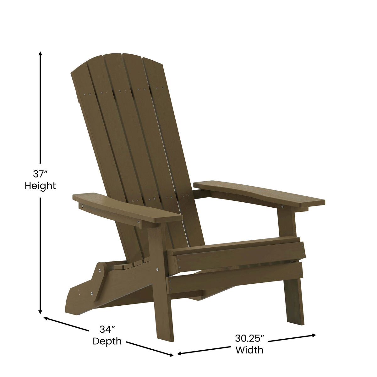 Mahogany |#| All-Weather Poly Resin Folding Adirondack Chair in Mahogany - Patio Chair