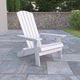 White |#| All-Weather Poly Resin Folding Adirondack Chair in White - Patio Chair