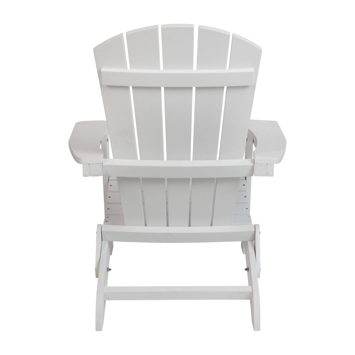 White |#| All-Weather Poly Resin Folding Adirondack Chair in White - Patio Chair