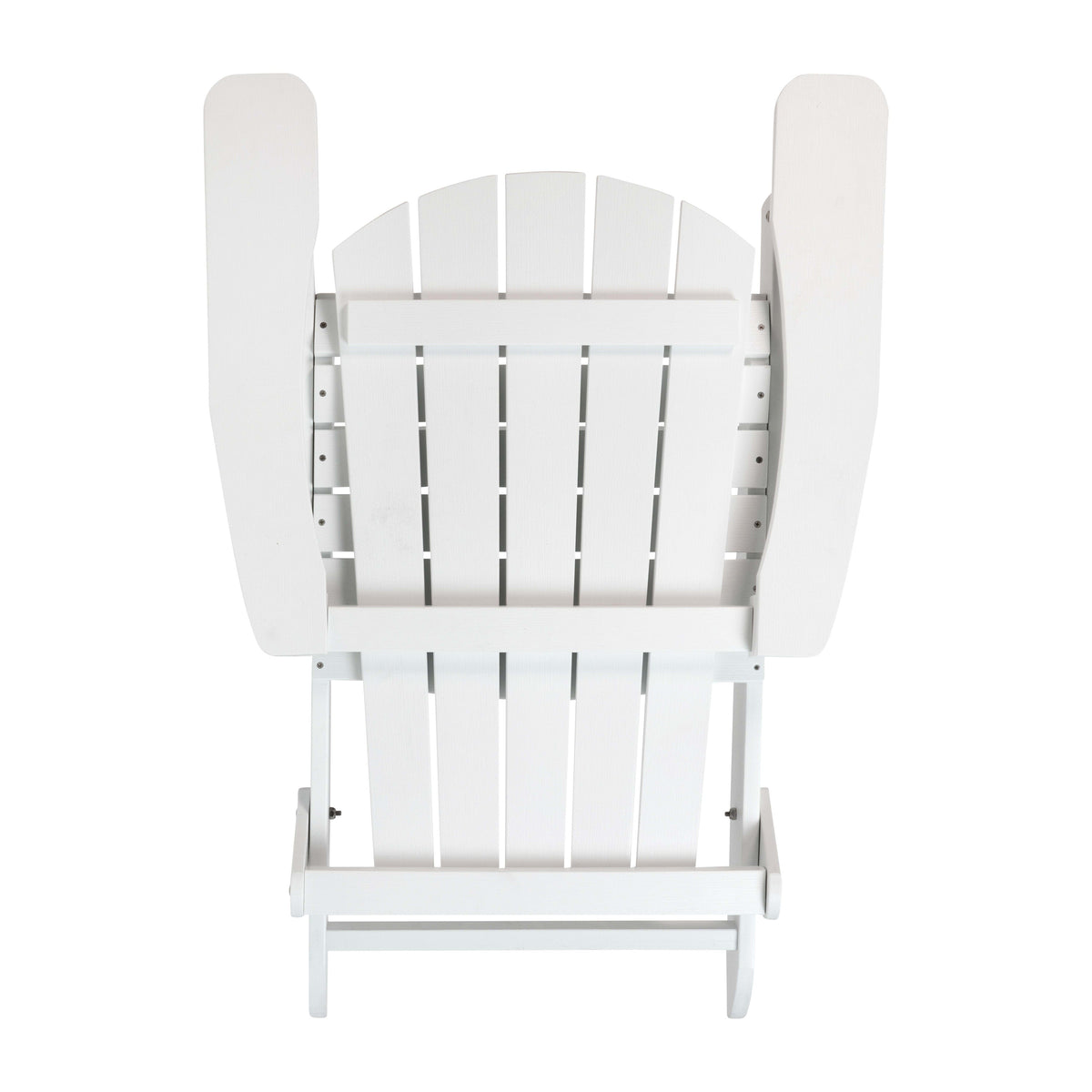 White |#| All-Weather Poly Resin Folding Adirondack Chair in White - Patio Chair