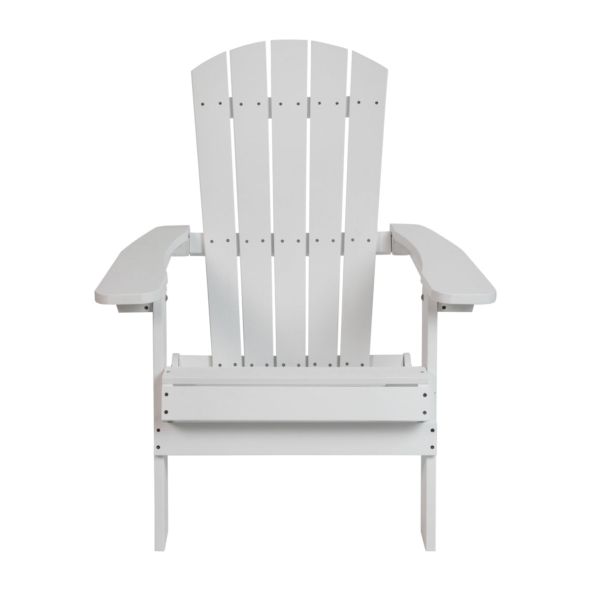 White |#| All-Weather Poly Resin Folding Adirondack Chair in White - Patio Chair