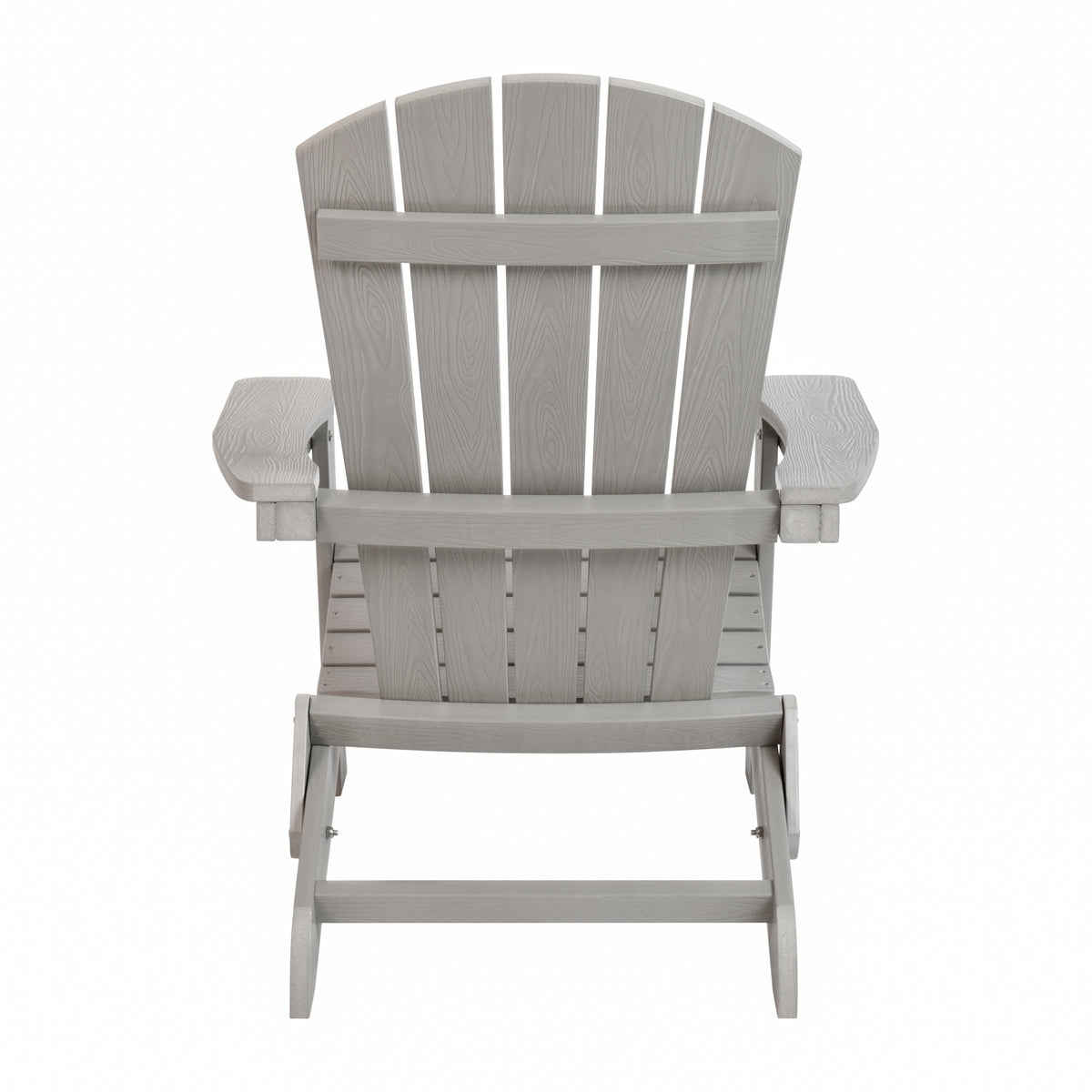 Gray |#| All-Weather Poly Resin Folding Adirondack Chair in Gray - Patio Chair