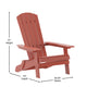 Red |#| All-Weather Poly Resin Folding Adirondack Chair in Red - Patio Chair