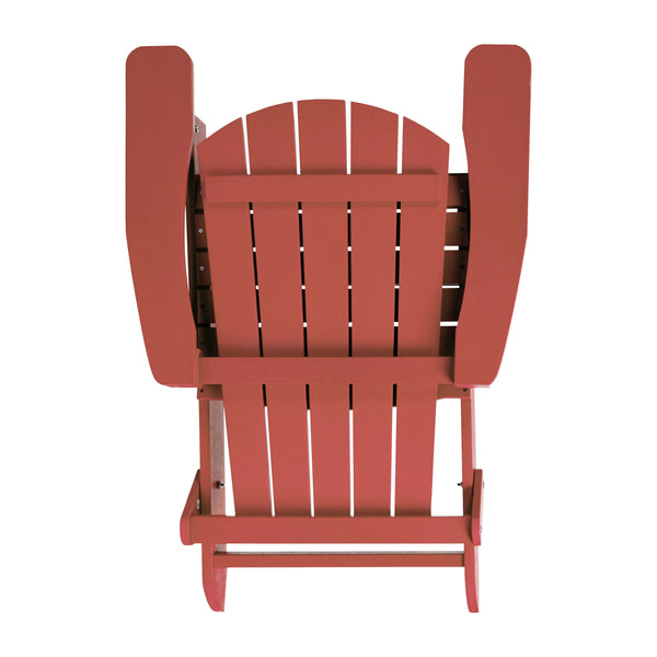 Red |#| All-Weather Poly Resin Folding Adirondack Chair in Red - Patio Chair