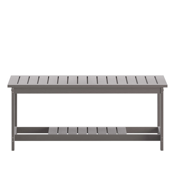 Gray |#| Indoor/Outdoor Poly Resin 2-Tier Adirondack Coffee Table - Gray