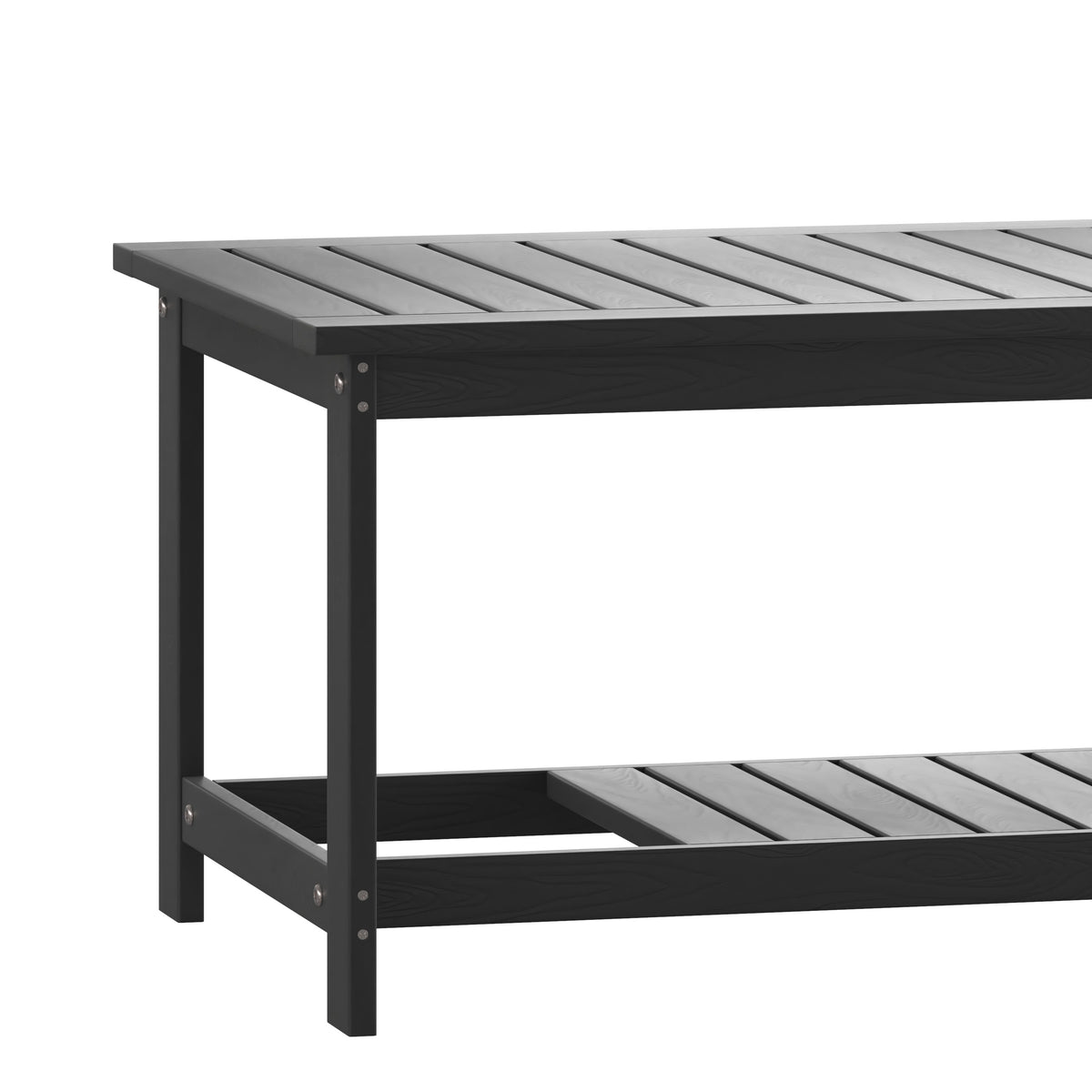 Black |#| Indoor/Outdoor Poly Resin 2-Tier Adirondack Coffee Table - Black