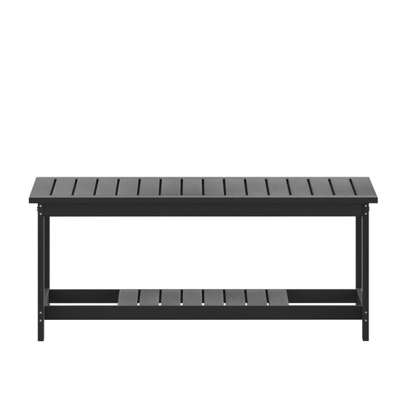 Black |#| Indoor/Outdoor Poly Resin 2-Tier Adirondack Coffee Table - Black