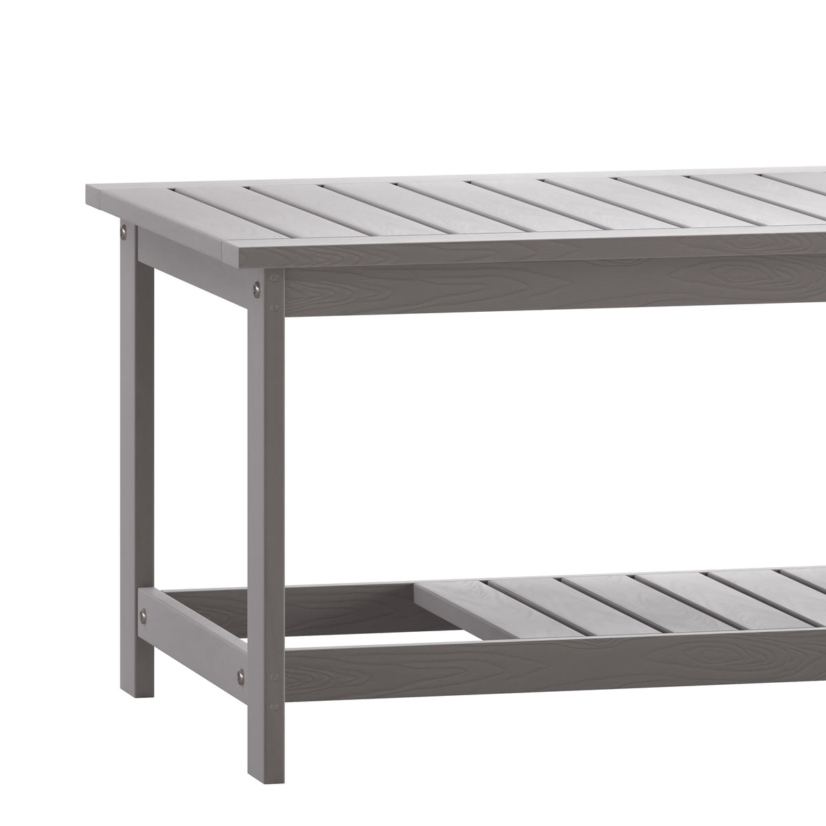 Gray |#| Indoor/Outdoor Poly Resin 2-Tier Adirondack Coffee Table - Gray