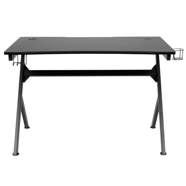 Gaming Desk & Ergonomic Gaming Chair with Footrest & Detachable Pillow Headrest
