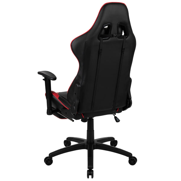 Gaming Desk & Ergonomic Gaming Chair with Footrest & Detachable Pillow Headrest
