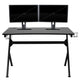 Gaming Desk & Ergonomic Gaming Chair with Footrest & Detachable Pillow Headrest