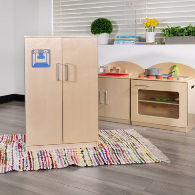 Children's Wooden Kitchen Refrigerator for Commercial or Home Use - Safe, Kid Friendly Design