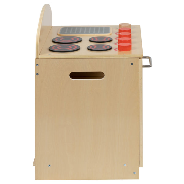 Children's Wooden Kitchen Stove with Turnable Knobs for Commercial or Home Use