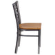 Natural Wood Seat/Clear Coated Metal Frame |#| Clear Coated inchXinch Back Metal Restaurant Chair - Natural Wood Seat