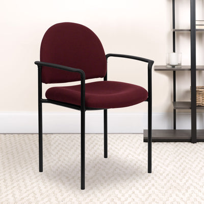 Comfort Stackable Steel Side Reception Chair with Arms