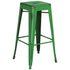 Commercial Grade 30" High Backless Distressed Metal Indoor-Outdoor Barstool