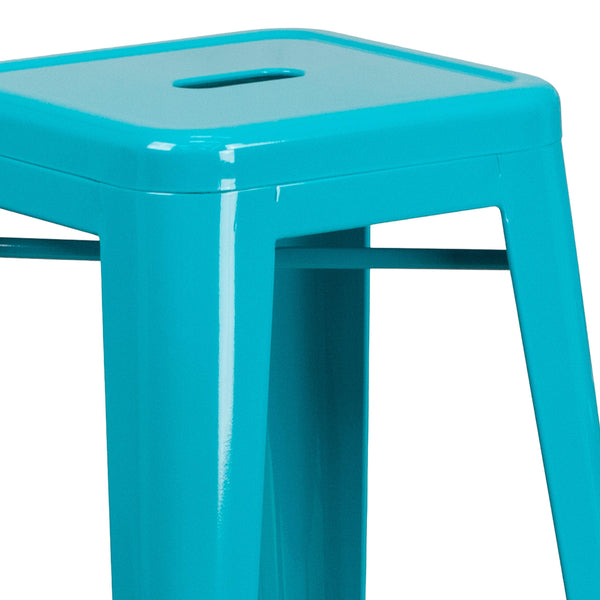 Mint Green |#| 30inch High Backless Mint Green Indoor-Outdoor Barstool - Patio Chair