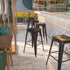 Commercial Grade 30" High Backless Metal Indoor-Outdoor Barstool with Square Seat