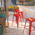 Commercial Grade 30" High Backless Metal Indoor-Outdoor Barstool with Square Seat