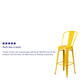 Yellow |#| 30inch High Yellow Metal Indoor-Outdoor Barstool with Back - Kitchen Furniture